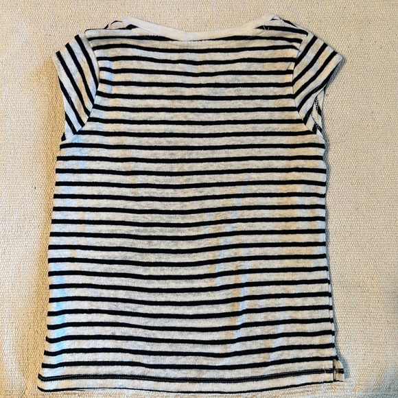 Baby Gap Cap Sleeved Navy and White Striped Knit T-Shirt - Picture 5 of 5